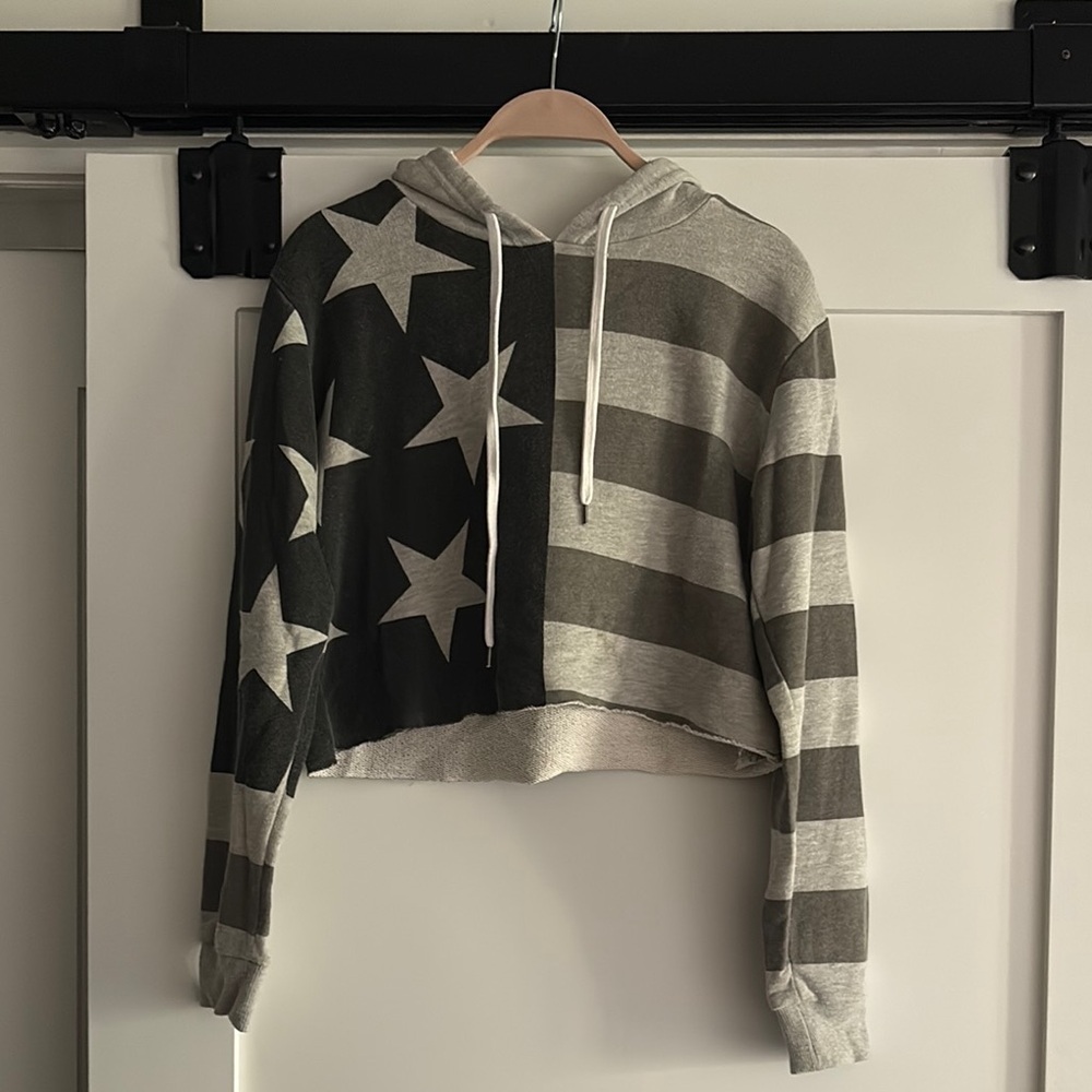 Mandee Black and Gray Star Striped Sweater